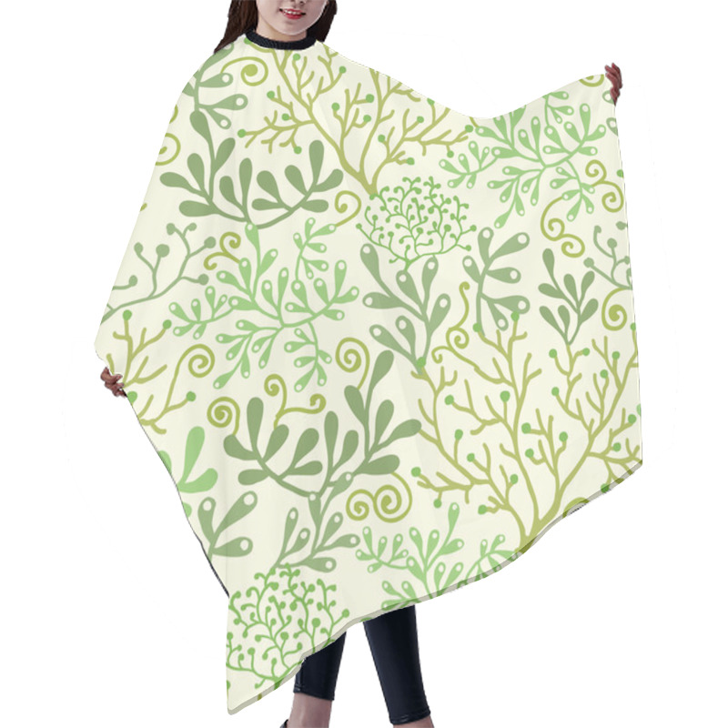 Personality  Underwater Seaweed Garden Seamless Pattern Background Hair Cutting Cape