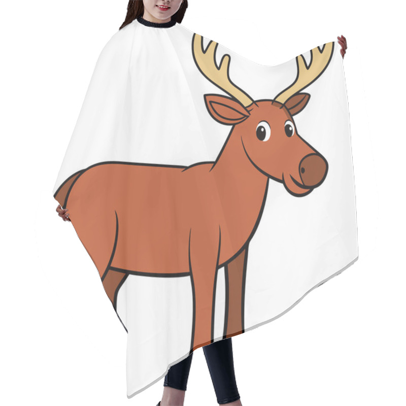 Personality  Ungulates Flat Vector Illustration Style On White Background Hair Cutting Cape