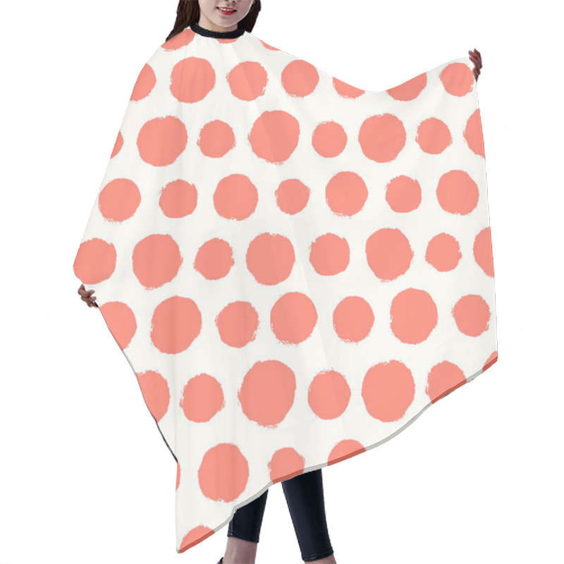 Personality  Seamless Pattern With Painted Polka Dot Texture Hair Cutting Cape