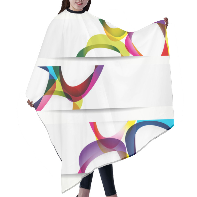 Personality  Abstract Banner With Forms Of Empty Frames Hair Cutting Cape