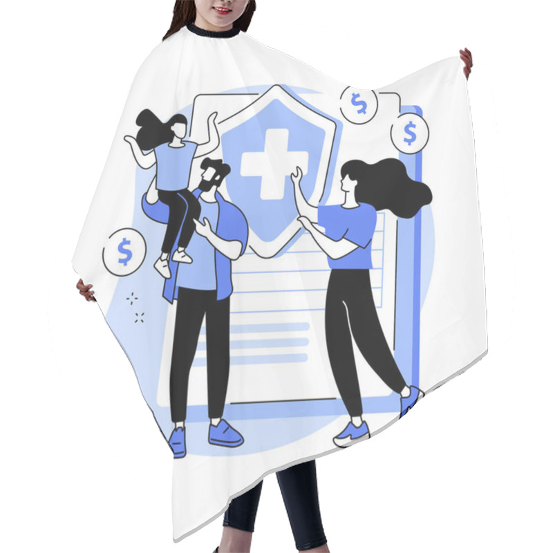 Personality  Family Benefit Abstract Concept Vector Illustration. Hair Cutting Cape