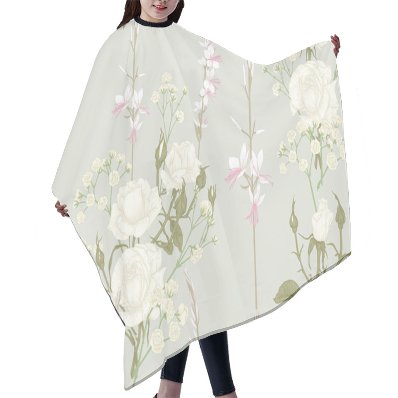 Personality  Roses Seamless Pattern Hair Cutting Cape