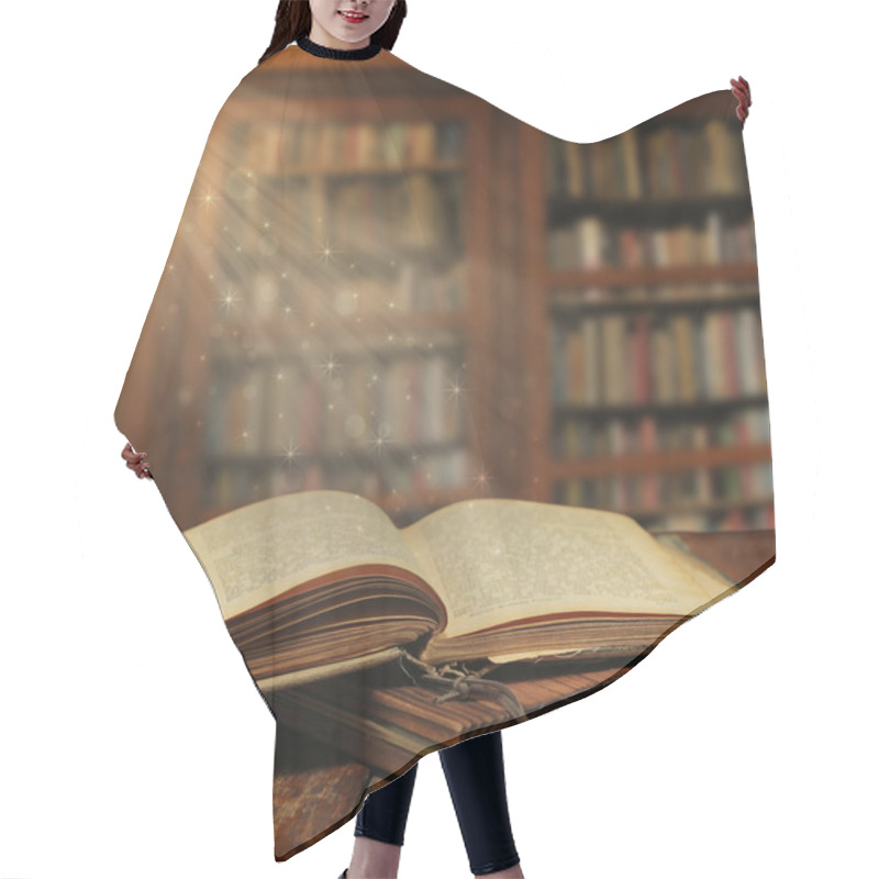 Personality  Opened Magic Book With Magic Light Hair Cutting Cape