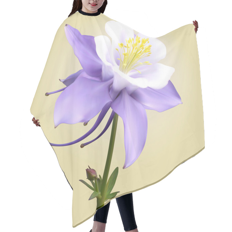 Personality  Aquilegia Purple-white Hair Cutting Cape