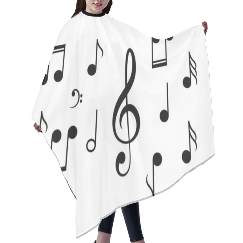 Personality  Music Notes Vector Icon Hair Cutting Cape