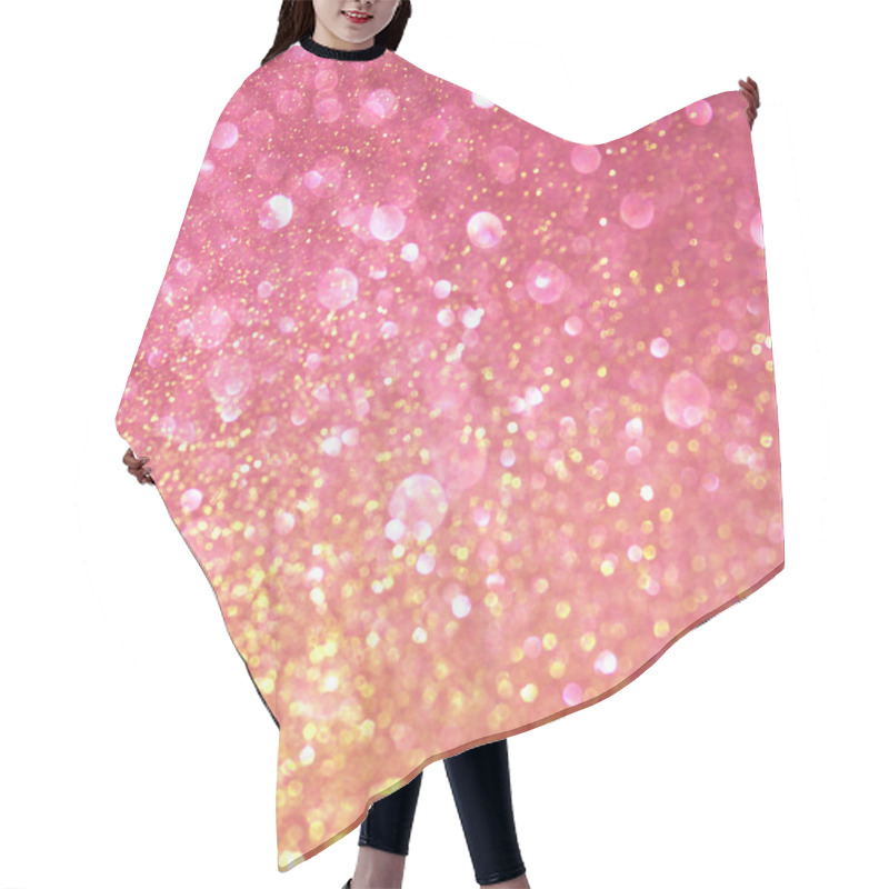 Personality  Gold And Pink Abstract Bokeh Lights. Defocused Background Hair Cutting Cape