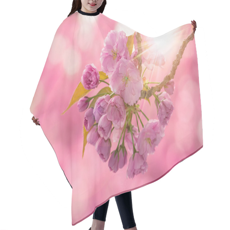 Personality  Pink Cherry Blossom Flowers Hair Cutting Cape