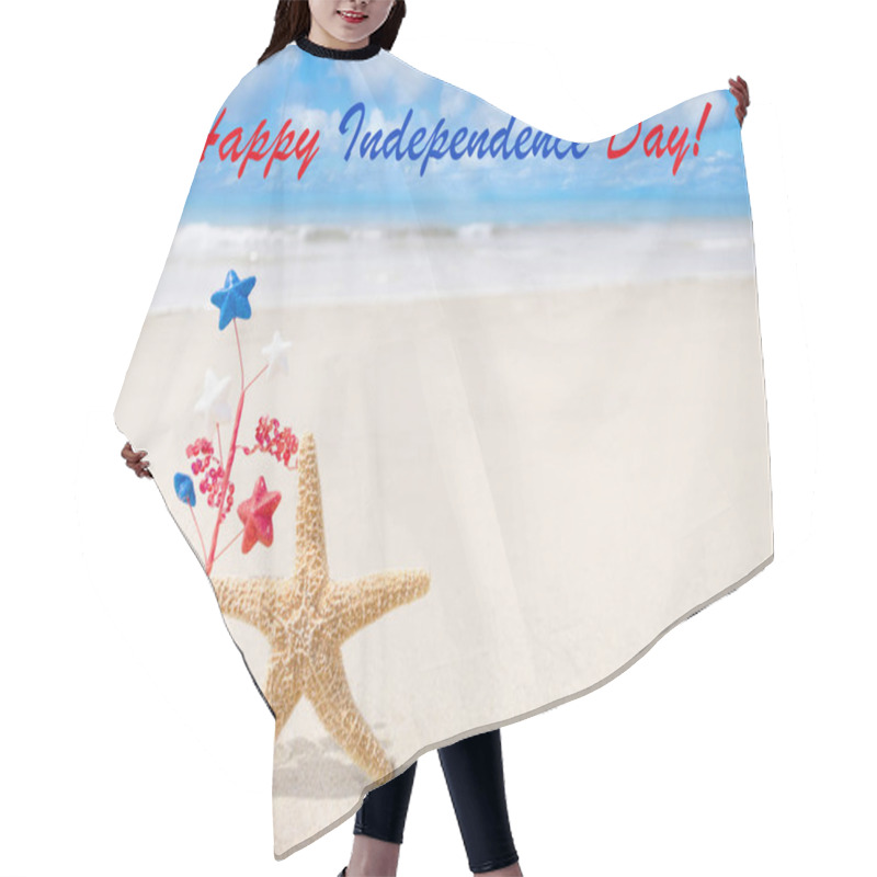 Personality  Happy Independence Day USA Background With Starfish Hair Cutting Cape