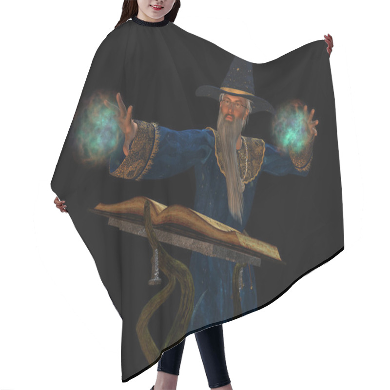 Personality  Old Wizard Casting A Spell Hair Cutting Cape