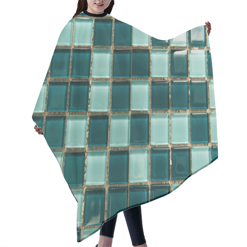 Personality  Background Of Small, Green And Blue Glass Tiles, Top View Hair Cutting Cape