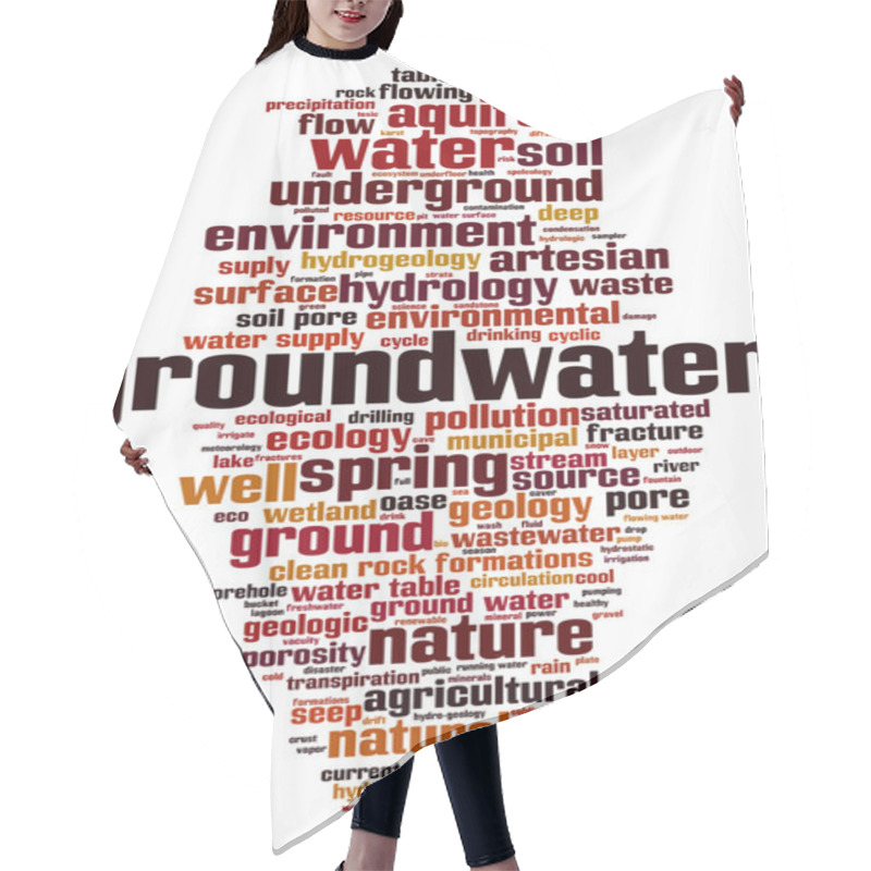 Personality  Groundwater Word Cloud Hair Cutting Cape