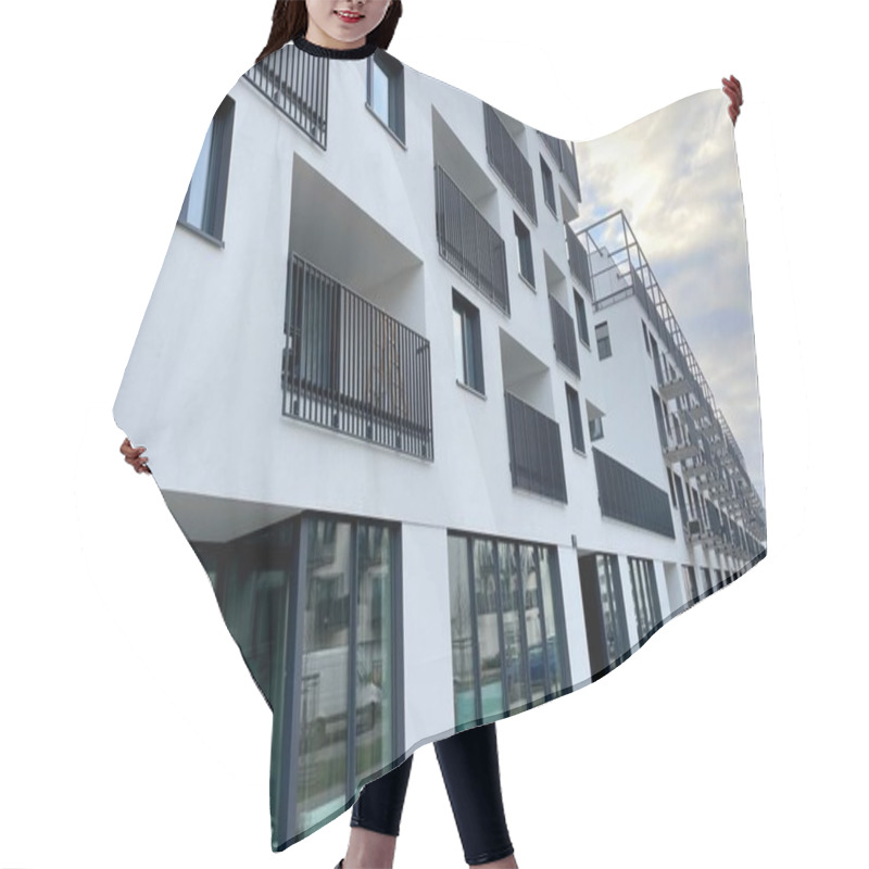 Personality  City Street With Modern Houses. High Quality Photo Hair Cutting Cape