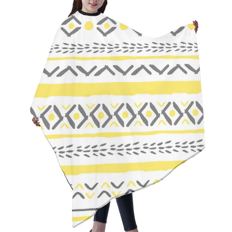 Personality  Vector Hand Drawn Tribal Boho Pattern. Hair Cutting Cape