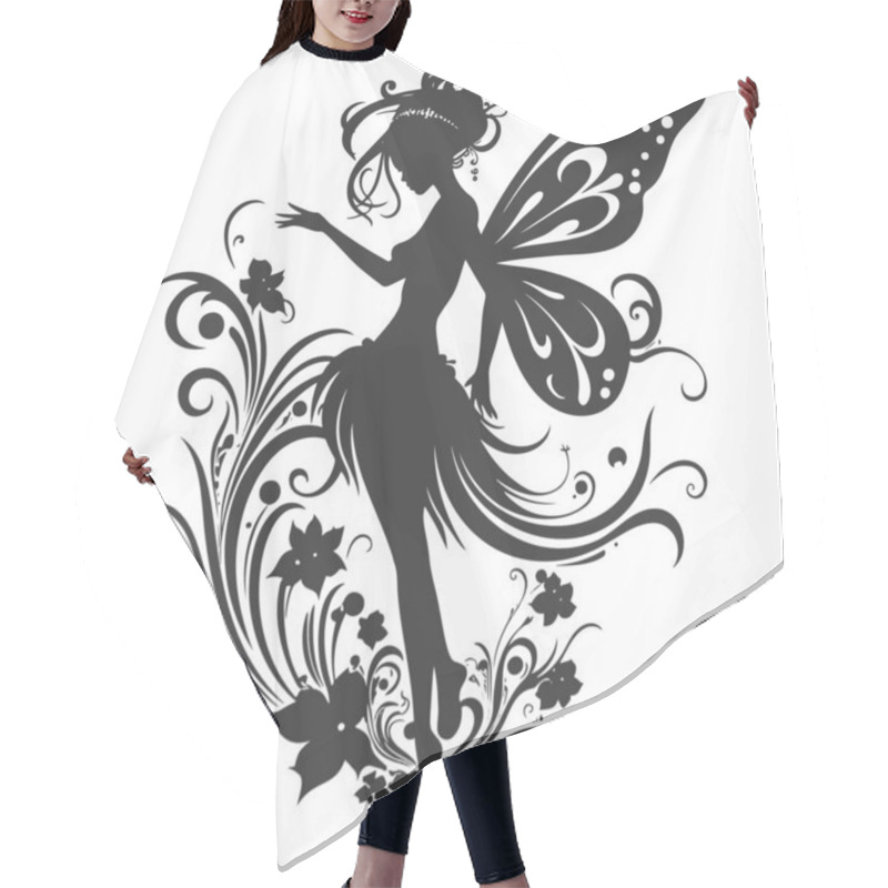 Personality  Fairy With A Flower Isolated On A White Background. EPS 10 Hair Cutting Cape