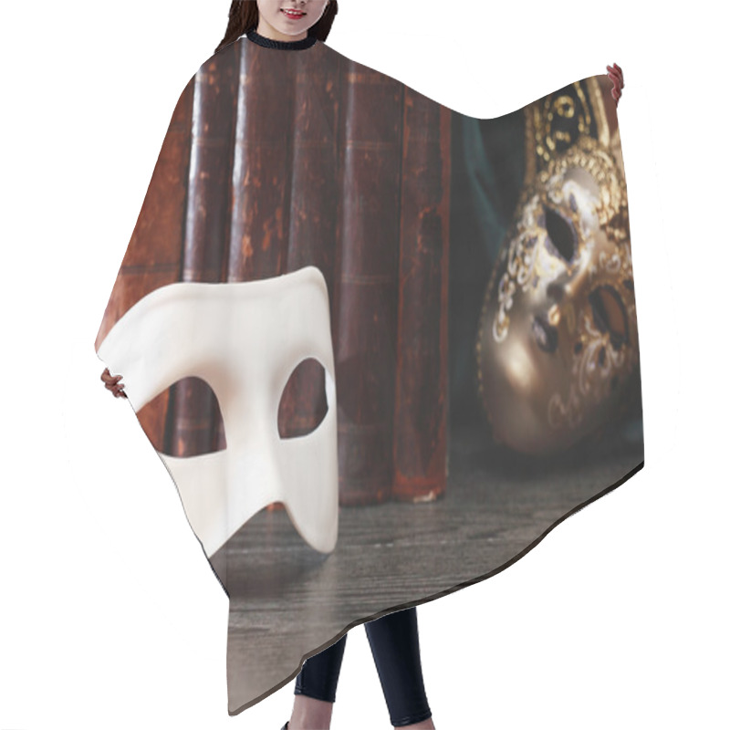 Personality  Mask And Books Hair Cutting Cape