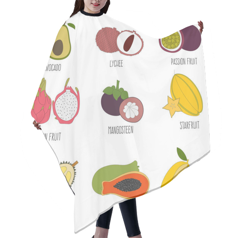 Personality  Fresh Exotic Fruits Set Hair Cutting Cape