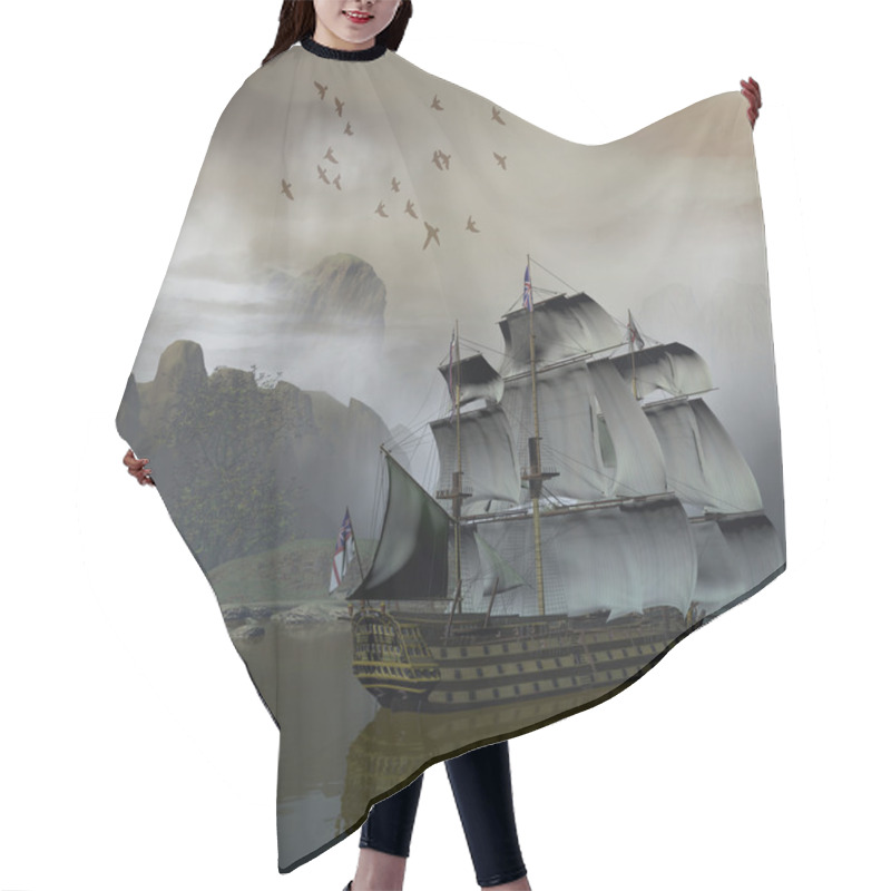 Personality  Ship On The Sea Hair Cutting Cape