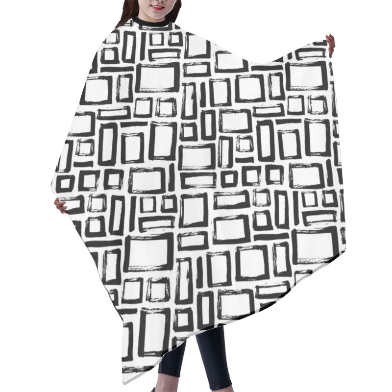 Personality  Hand Drawn Squares Elements. Hair Cutting Cape