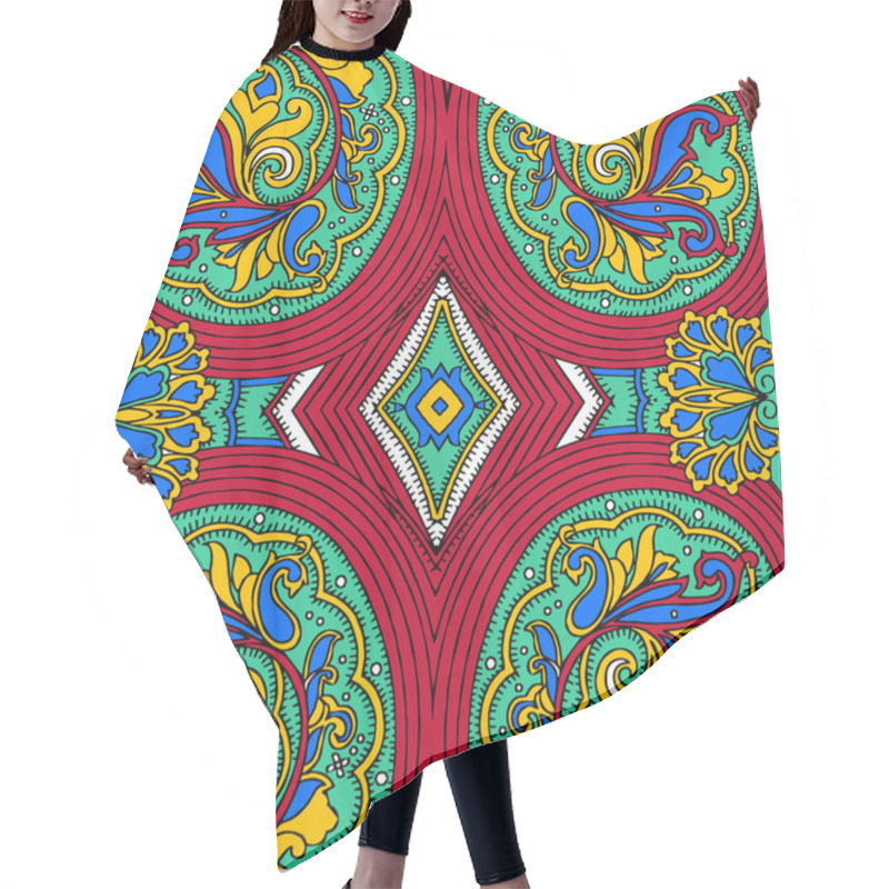 Personality  Seamless Pattern With Paisley And Flowers Hair Cutting Cape