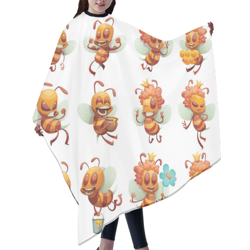 Personality  Set Of Funny Male And Female Bees Hair Cutting Cape