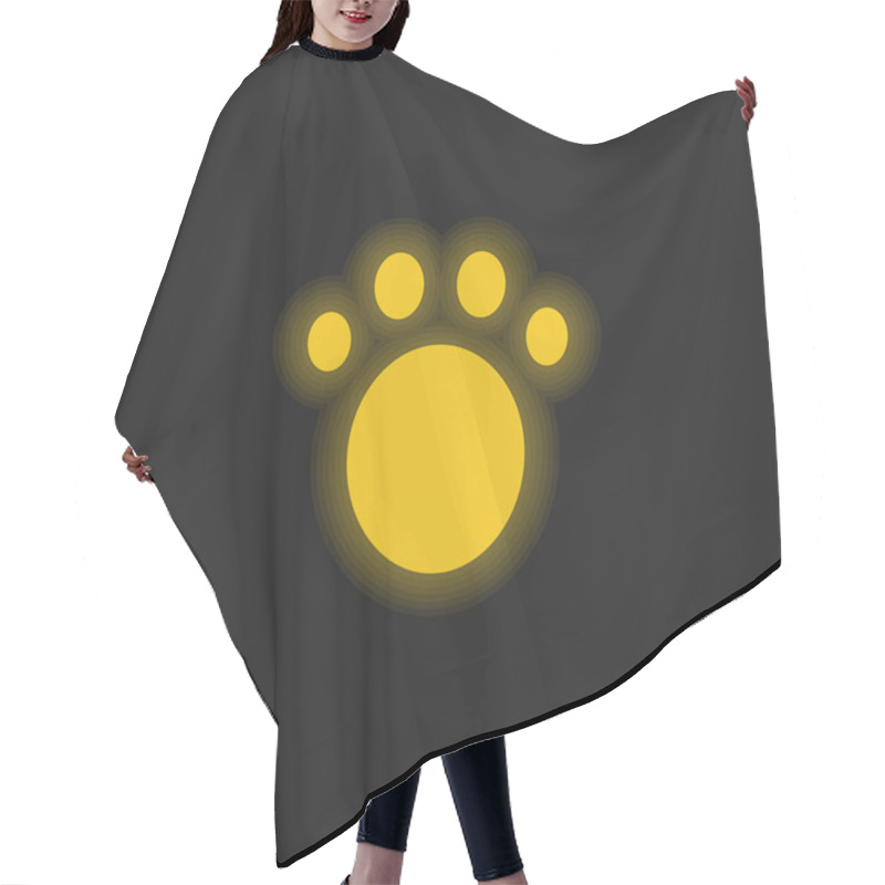 Personality  Animal Yellow Glowing Neon Icon Hair Cutting Cape