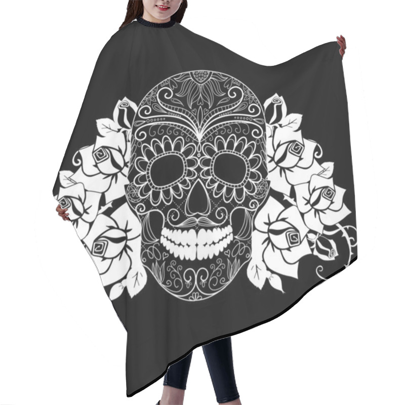 Personality  Day Of The Dead Card Hair Cutting Cape