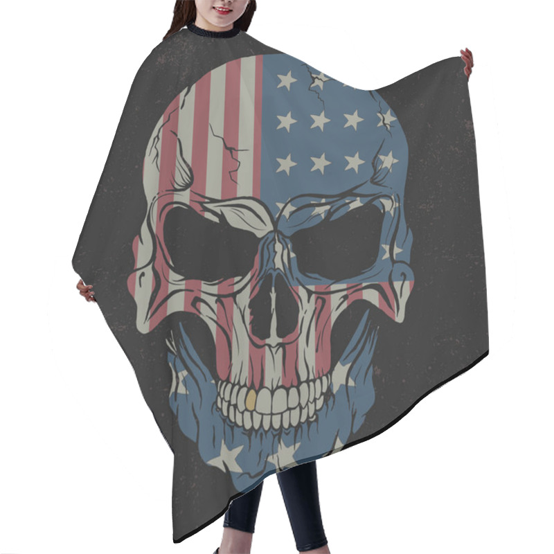 Personality  Skull Isolated On Black Background Hair Cutting Cape