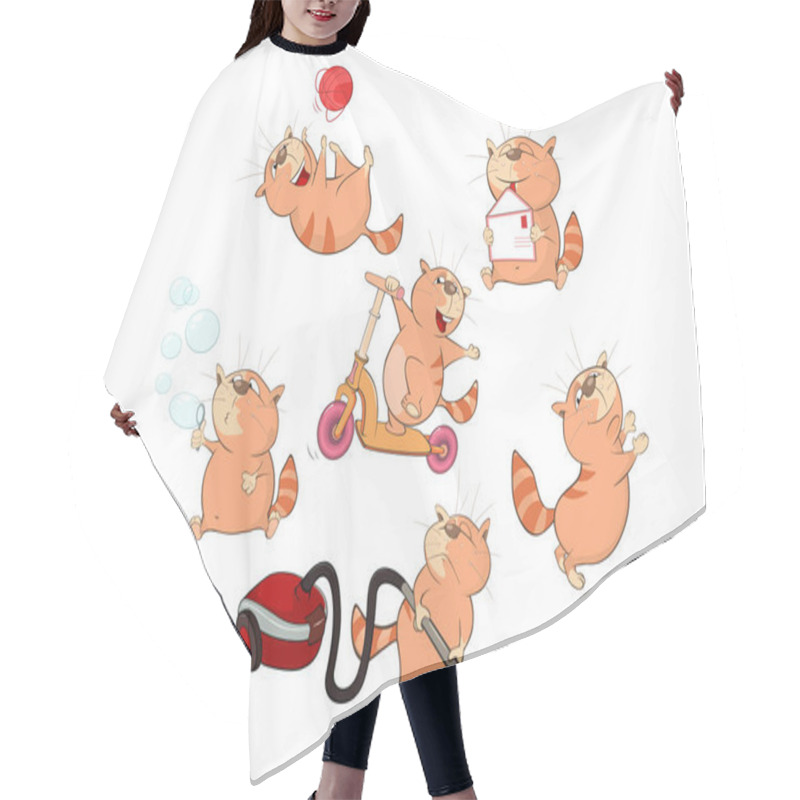 Personality  Cute Cartoon Cat Hair Cutting Cape