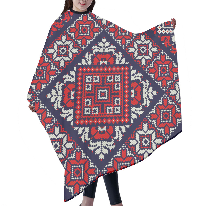 Personality  Romanian Vector Pattern Inspired From Traditional Embroidery Hair Cutting Cape