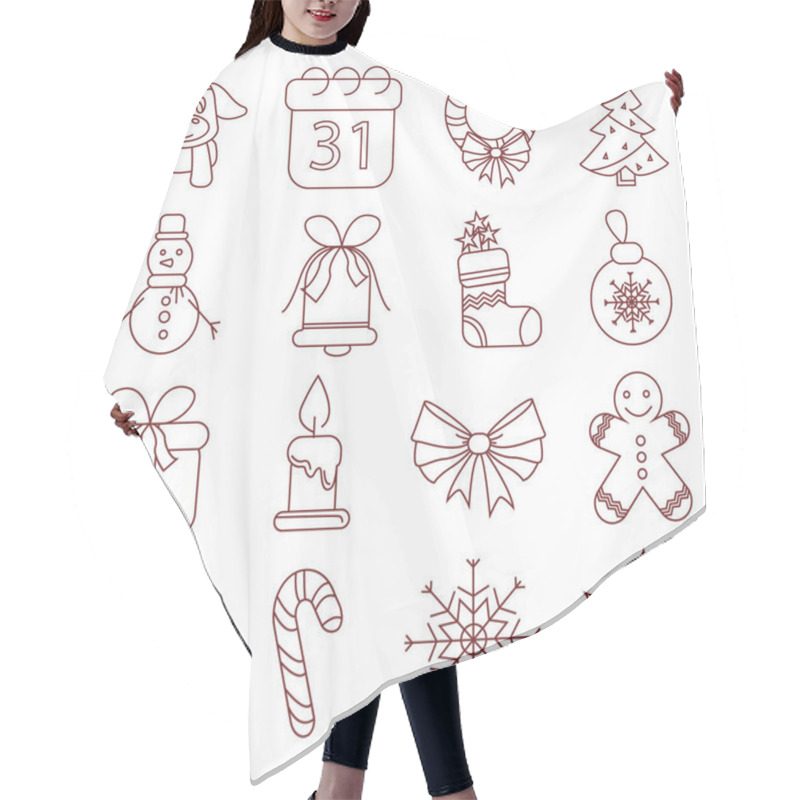 Personality  Vector With Christmas Illustration On White Background  Hair Cutting Cape