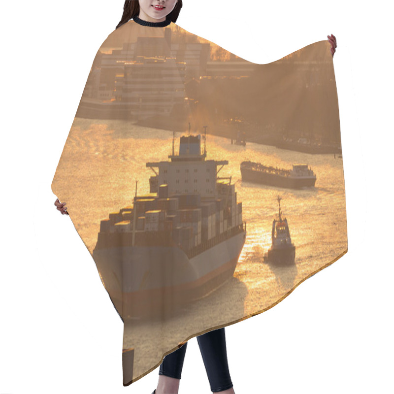 Personality  Sunset Ship Port Hair Cutting Cape