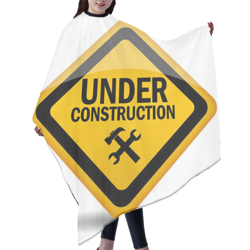 Personality  Vector Sign Under Construction Hair Cutting Cape