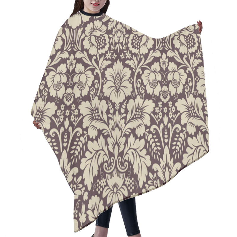 Personality  Vector Seamless Floral Damask Pattern Hair Cutting Cape