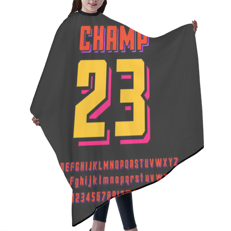 Personality  Sports Style Alphabet Design With Uppercase, Lowercase, Numbers And Symbols Hair Cutting Cape