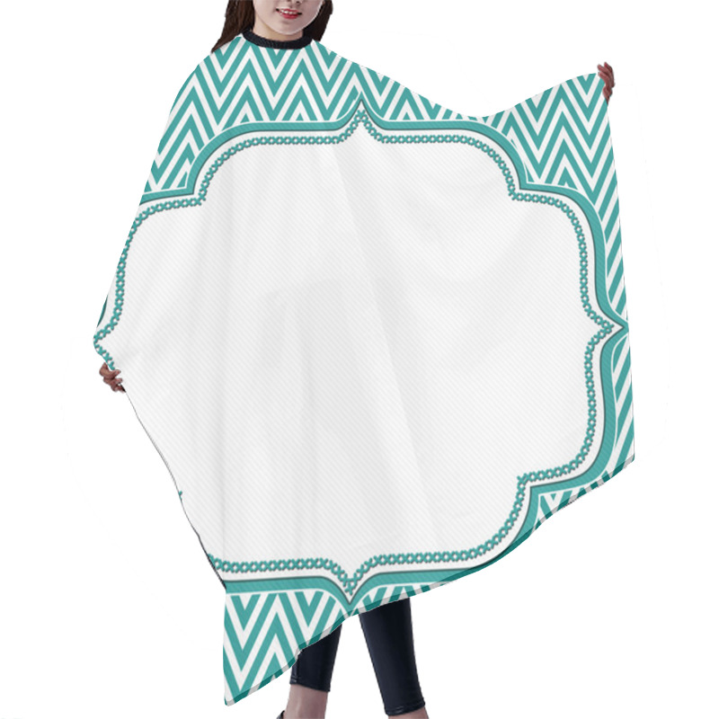 Personality  Teal And White Chevron Zigzag Frame Background Hair Cutting Cape