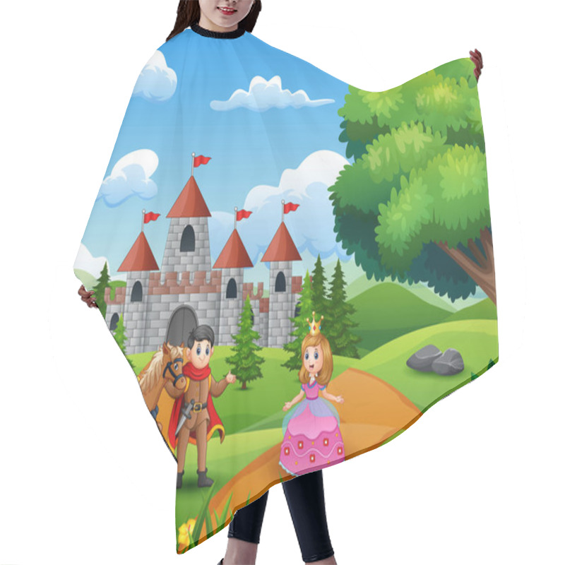 Personality  Cartoon Princesses And Princes In The Castle Page Hair Cutting Cape