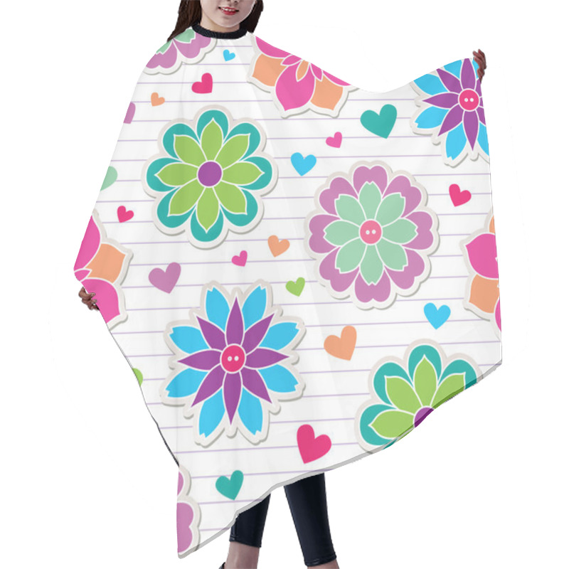 Personality  Seamless Pattern Of Flower Stickers Hair Cutting Cape