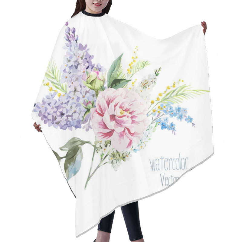 Personality  Lilac Bouquet Hair Cutting Cape