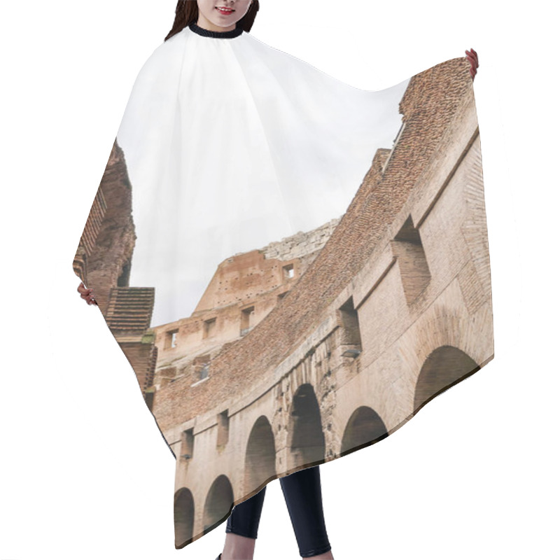 Personality  Low Angle View Of Ancient And Historical Colosseum Against Cloudy Sky  Hair Cutting Cape