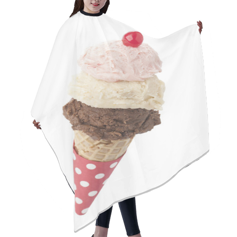 Personality  Triple Flavor Of Ice Cream On The Cone Hair Cutting Cape