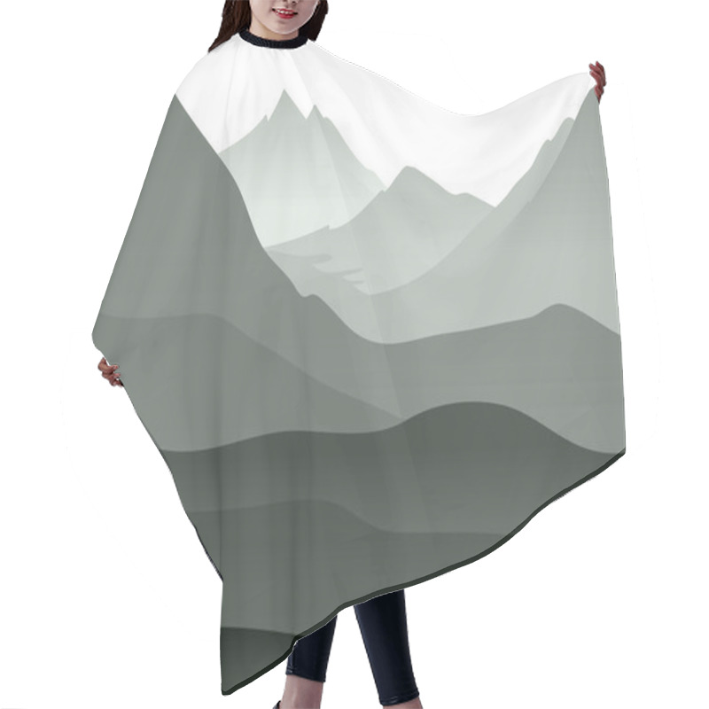 Personality  Abstract Monochrome Vector Landscape Hair Cutting Cape