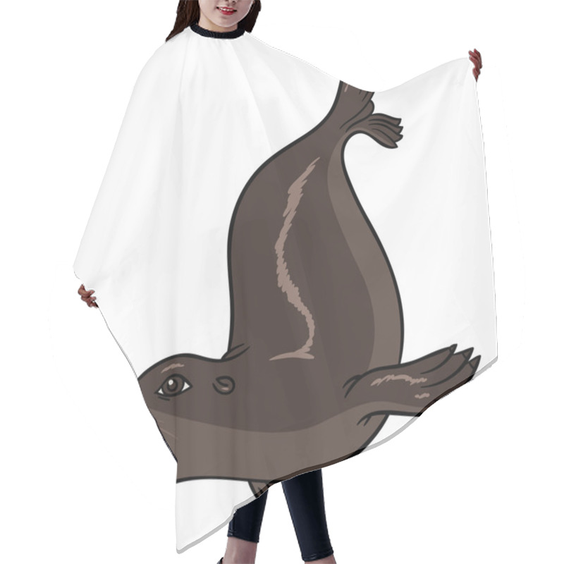 Personality  Brown Seal Animal Hair Cutting Cape