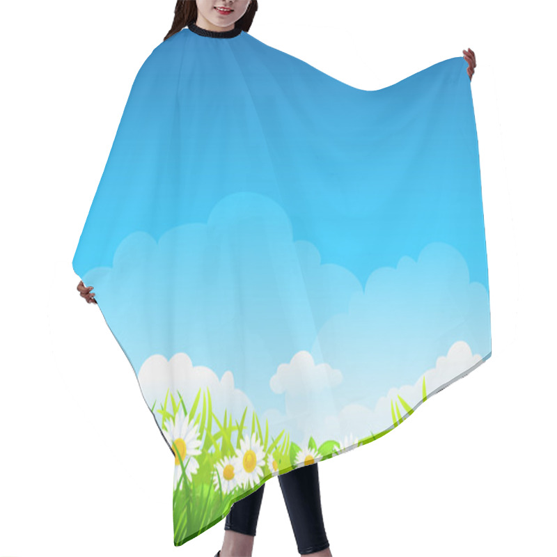 Personality  Summer Background With Flowers Hair Cutting Cape