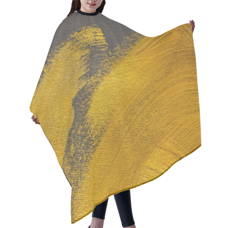 Personality  Golden Brushstrokes Drawn On Grey Textured Background Hair Cutting Cape