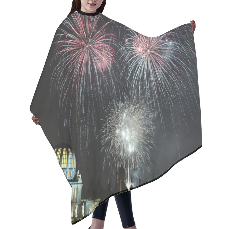 Personality  New Year Fireworks Over Prague Hair Cutting Cape