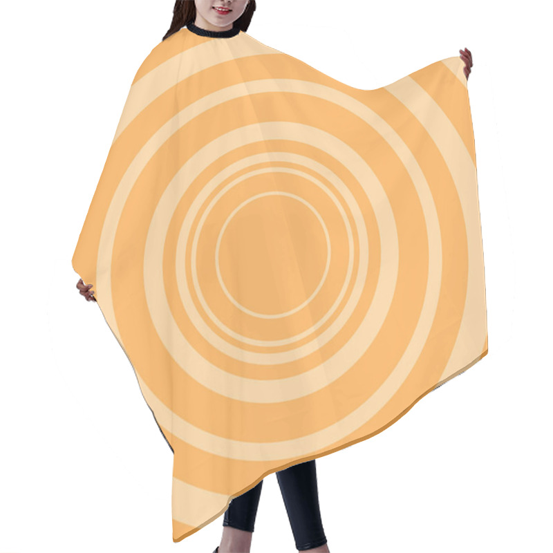 Personality  Circle On Orange Background. Background Hair Cutting Cape