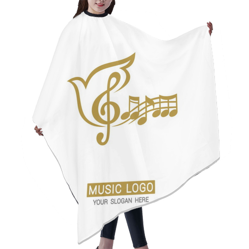 Personality  Music Logo. Treble Clef On A Dove Background Hair Cutting Cape