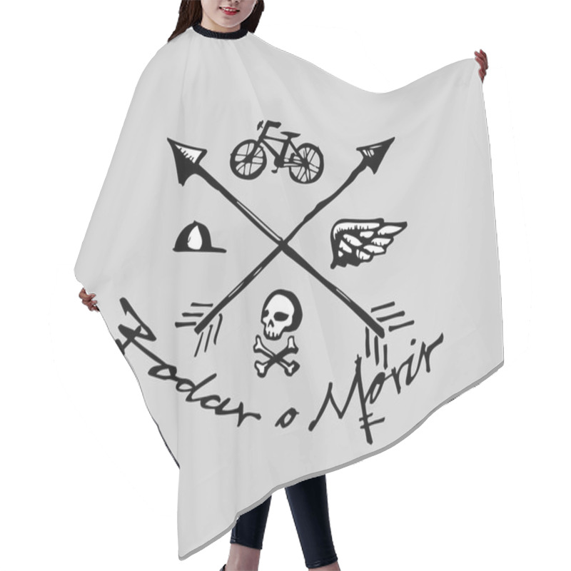 Personality  Symbol, Concept Of Bicycle Riding Hair Cutting Cape