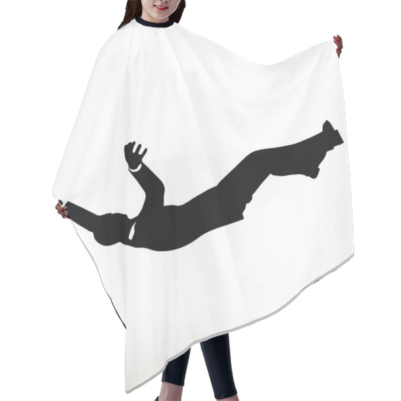 Personality  Silhouette Of Businessman Falling Hair Cutting Cape