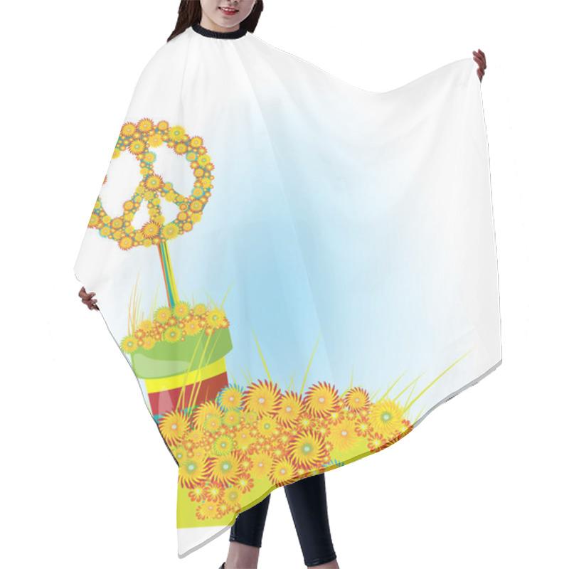 Personality  Sign Of Peace. Glade And Flowers A Hair Cutting Cape